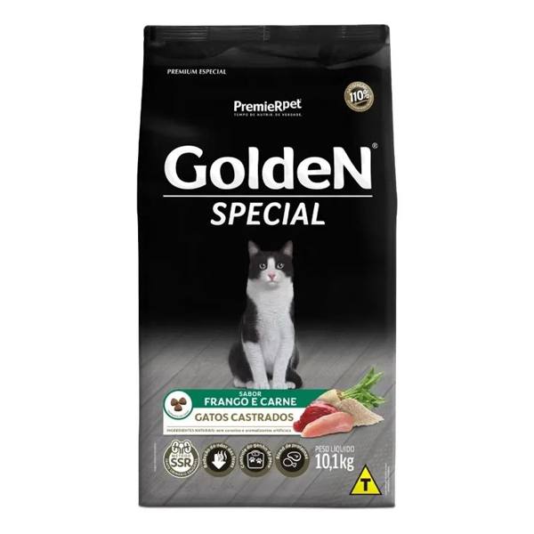 Alimento Golden Special Gatos Castrados Sabor frango e Carne 10.1 kg — Sem marca