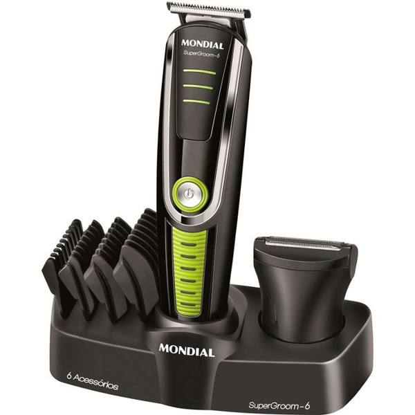 Aparador de Pelos Mondial Super Groom 6 4 Pentes 1 Velocidade 6W Sem Fio — Mondial