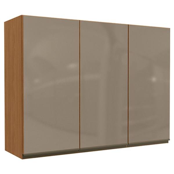 Armário Aéreo 3 Portas com Vidro 120cm MDP Maxxi Kappesberg — Kappesberg