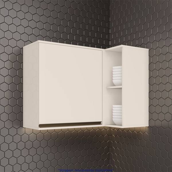 Armário Aéreo de Canto 1 Porta com Nichos em MDF Connect Henn — Henn