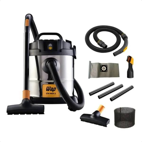 Aspirador Pó E Água Wap Gtw Inox 12 1400w 12l Bocal De Sopro Inox — Wap