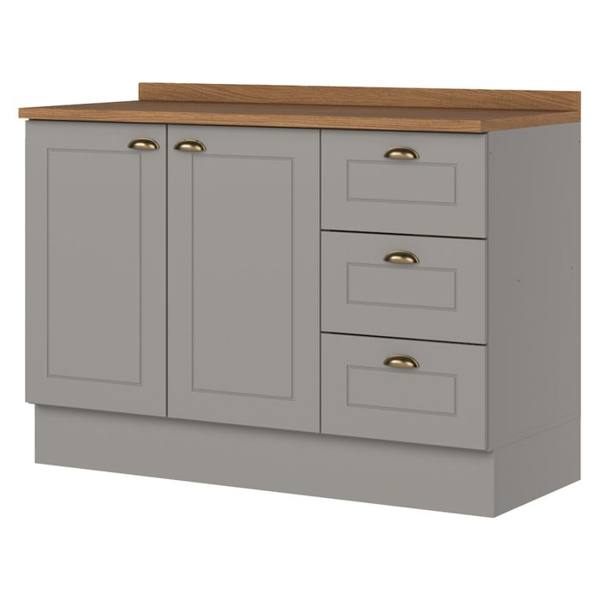 Balcão com Tampo 2 Portas 3 Gavetas 120cm Americana Henn — Henn