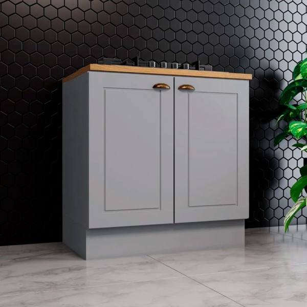 Balcão com Tampo 2 Portas em MDF 80cm Americana Henn — Henn