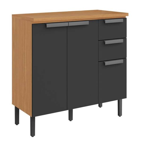 Balcão com Tampo 3 Portas 2 Gavetas 120cm MDF New Porto Itatiaia — Itatiaia