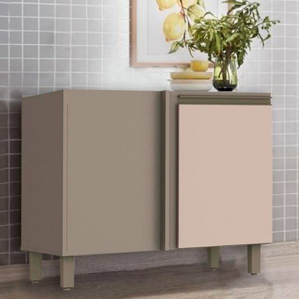 Balcão de Canto Reto com Tampo 1 Porta 84cm Connect Henn — Henn