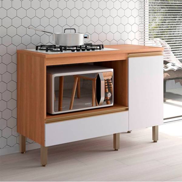 Balcão para Cooktop 1 Porta 1 Gaveta Macadamia Telasul — Telasul