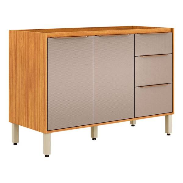 Balcão sem Tampo 2 Portas 3 Gavetas 120cm Plena Demóbile — Demobile