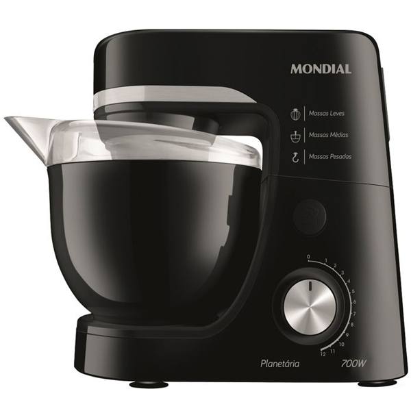 Batedeira Planetária Mondial BP03-B com 12 Velocidades 700W Tigela 4,5L — Mondial