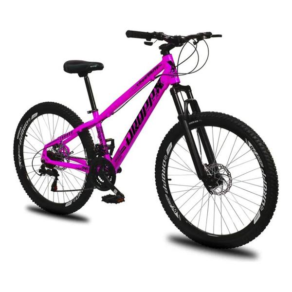 Bicicleta Aro 26 Dropp Freeride 21 Vel Freio A Disco Vikingx Cor Rosa E Preto Tamanho Do Quadro 13.5 — Sem marca