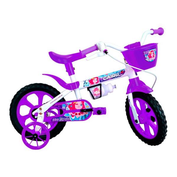Bicicleta Infantil Aro 12 Cairu Mini Sereia Freio a Tambor Cestinha — Cairu