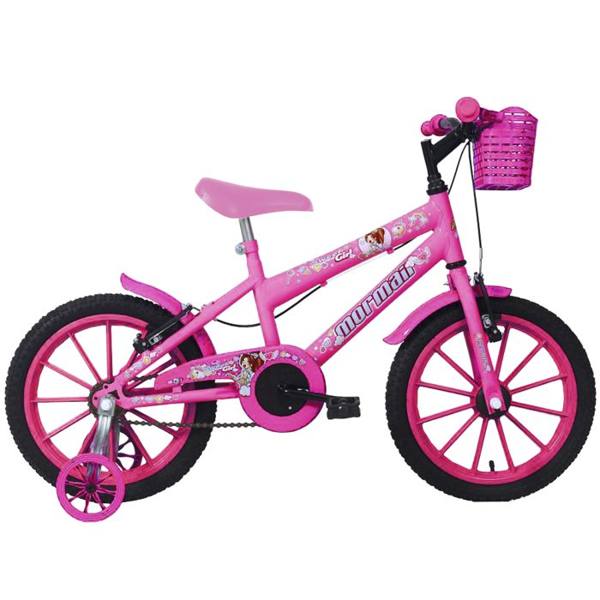 Bicicleta Infantil Aro 16 Mormaii Sweet Girl Freio V-Brake 1 Marcha Cestinha — Mormaii