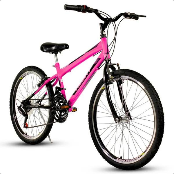 Bicicleta Infanto Juvenil Aro 24 Feminina 18v Volt Menina Rosa Husky — Husky