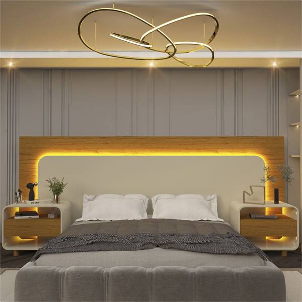 Cabeceira Casal Extensível até 195cm Com Mesa De Cabeceira Innova Gelius — Gelius