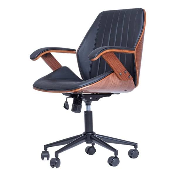 Cadeira Escritório Diretor Ergonômica Couro Saragoça - Preto — Sem marca