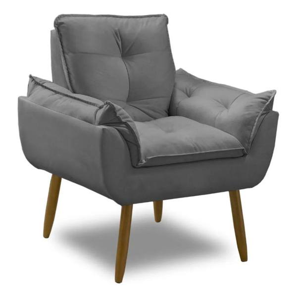 Cadeira Poltrona Decorativa Opala Suede Para Sala Arapongas Luxo — Tron