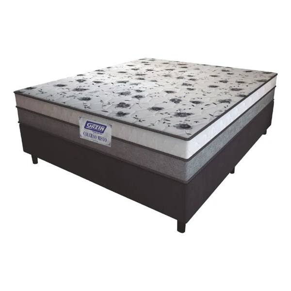 Cama box casal colchão espuma d33 fort 138x188x59cm suporta até 150kg — Sem marca