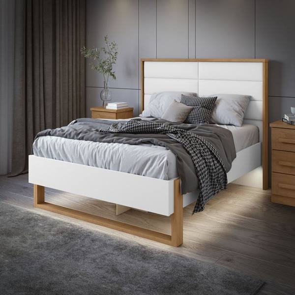 Cama Casal Freetown Lopas com Led — Lopas