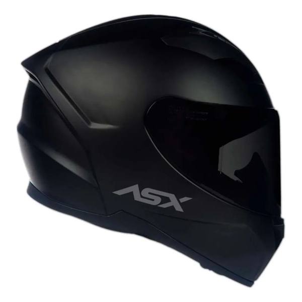Capacete Fechado Asx City Solid Preto Fosco + Viseira Fumê Desenho Sólido Tamanho do capacete 58/M — Sem marca