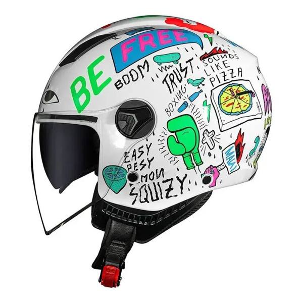 Capacete No Risk Orion Sv Free Branco/laranja — Sem marca