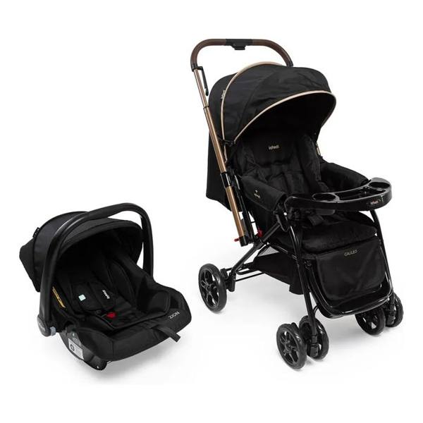 Carrinho De Bebê De Paseio Travel System Infanti Galileo Travel System Preto Mocca — Sem marca