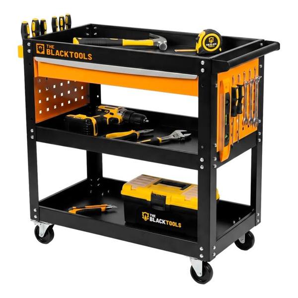 Carrinho Ferramentas Para 400kg Oficina Mecânico Organizador Preto/laranja The Black Tools — The Black Tools