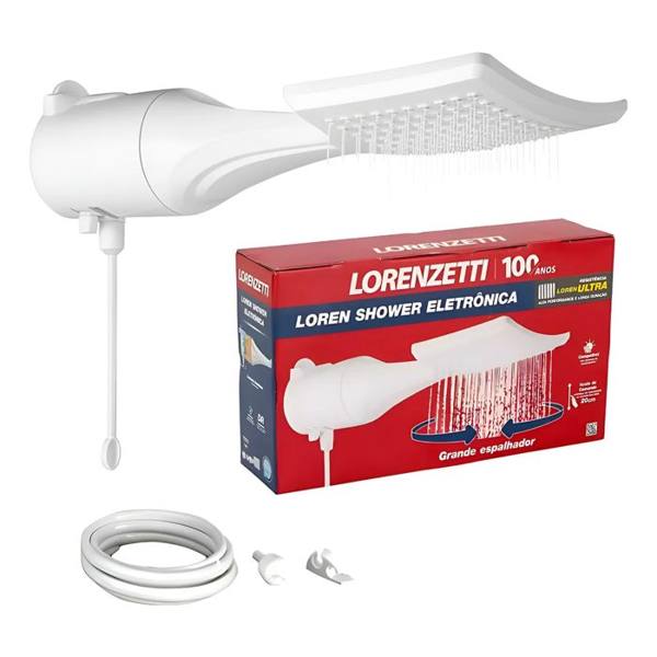 Chuveiro Ducha Lorenzetti Loren Shower Eletrônico Branco 6800w — Lorenzetti