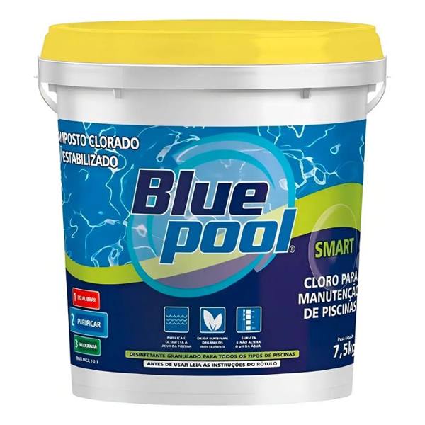 Cloro P/ Limpeza De Piscina 3x1 Smart Fluidra Blue pool 7.5kg — Blue Pool