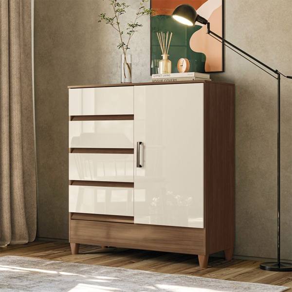Cômoda 1 Porta Bater 4 Gavetas Fit 1.4 Santos Andirá — Santos Andira
