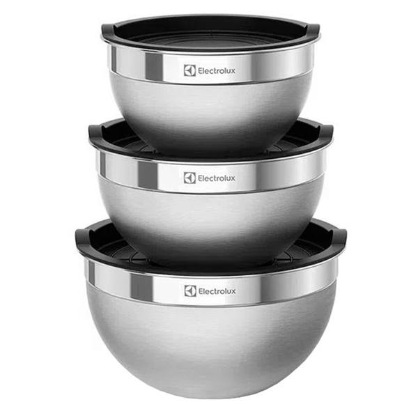 Conjunto de Bowls Inox 3 Peças com Tampa Electrolux — Electrolux