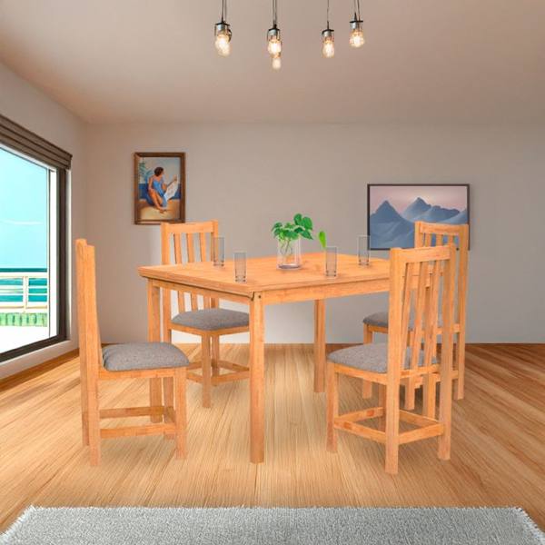 Conjunto de Mesa 4 Cadeiras 100% Madeira Maciça Itália Meneghetti — Meneghetti