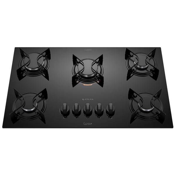 Cooktop Atlas Utop 5 Bocas Superautomático Mesa de Vidro Mega Chama — Atlas