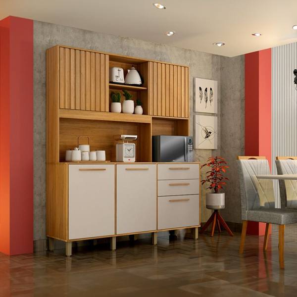 Cozinha Compacta 5 Portas 2 Gavetas Diamante Valdemóveis — Valdemoveis