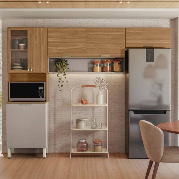 Cozinha Compacta 6 Portas 1 Nicho em MDP Alba Demóbile — Demobile