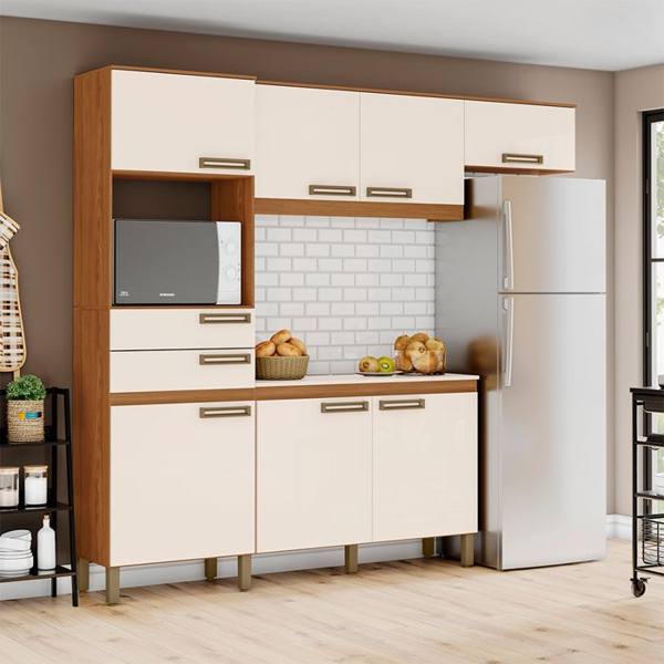 Cozinha Compacta 7 Portas 2 Gavetas B107 Briz — Sem marca