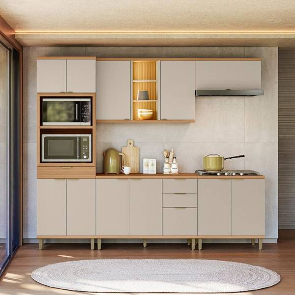 Cozinha Modulada 5 Peças 12 Portas 4 Gavetas Bless Linea Brasil — Linea Brasil
