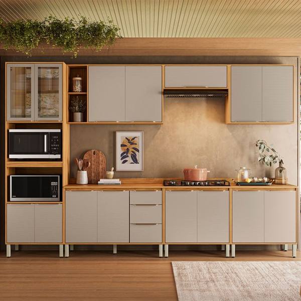 Cozinha Modulada 7 Peças 15 Portas 3 Gavetas Plena Demóbile — Demobile