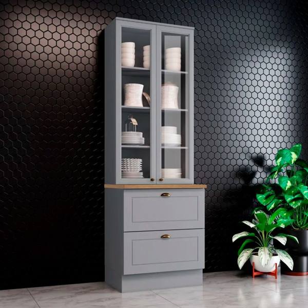 Cristaleira 2 Portas 6 Prateleiras Henn Americana — Henn