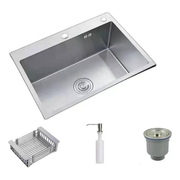 Cuba Pia Cozinha Gourmet Quadrada 60x45 Aço Inox 304 Premium Escovada — Sem marca