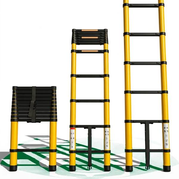 Escada Telescópica de Alumínio 3,20m 12 Degraus Retrátil Extensível Multifuncional Portátil Compacta até 150kg Several Importados Escada de Mão para Casa Obra Reforma Pintura Limpeza Manutenção — Sem marca