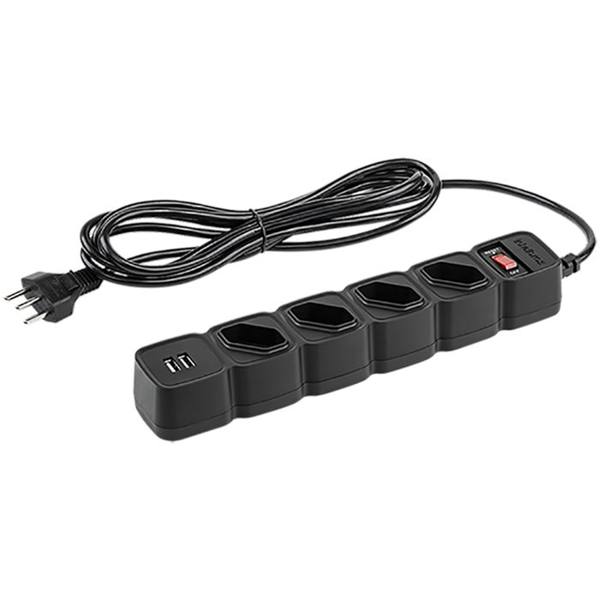 Filtro de Linha 4 Tomadas e 2 Portas Intelbras EPE 204 USB PT+ — Intelbras