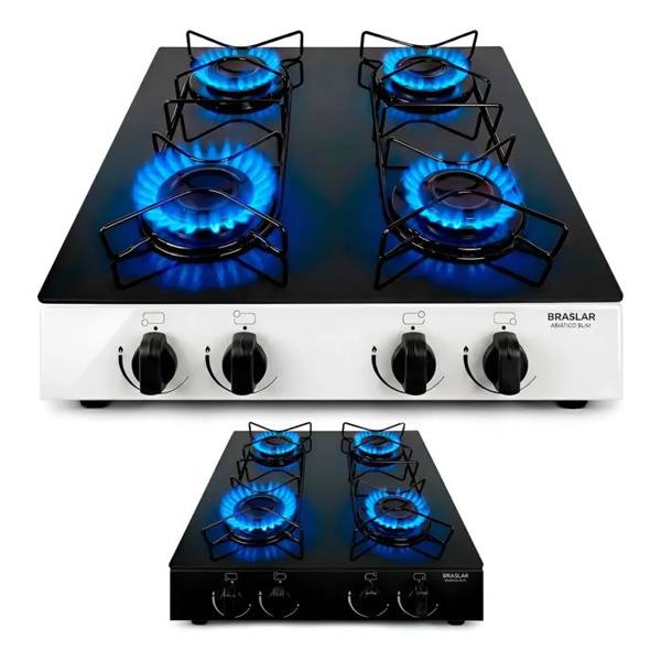 Fogão Cooktop Asiático Vidro 4 Bocas Braslar — Sem marca