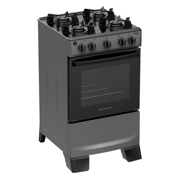Fogão Atlas 4 Bocas Mônaco Lustro Automático Mesa de Vidro — Atlas