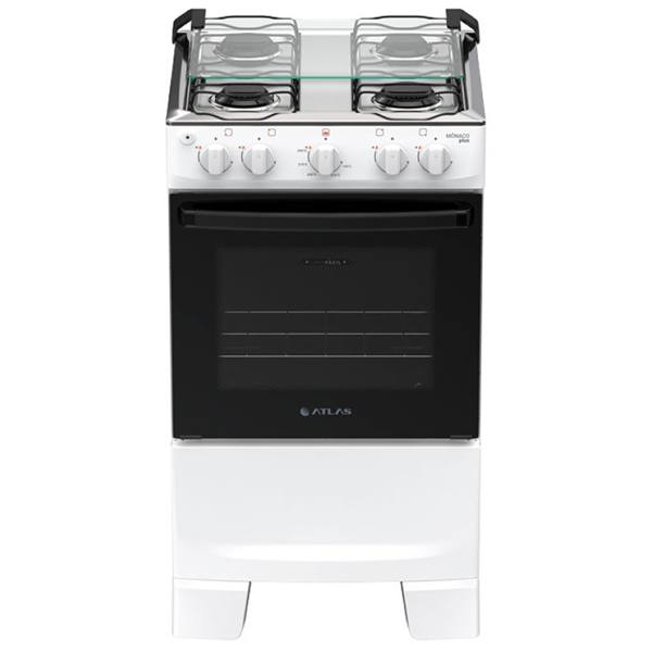 Fogão Atlas Mônaco Plus 4 Bocas Automático Mesa de Inox Forno — Atlas