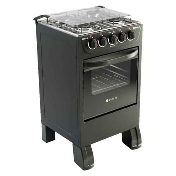 Fogão Braslar New Sirius 4 Bocas Manual Mesa em Inox Forno Easy Clean — Braslar