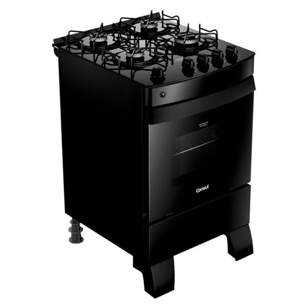 Fogão Consul CFO4VCEUNA 4 Bocas Automático Mesa de Vidro Forno 58L — Consul