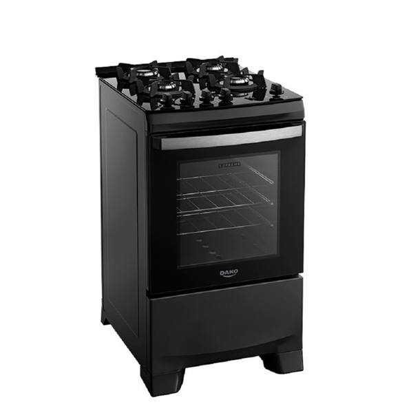 Fogão Dako Supreme Glass 4 Bocas Automático Mesa de Vidro — Dako