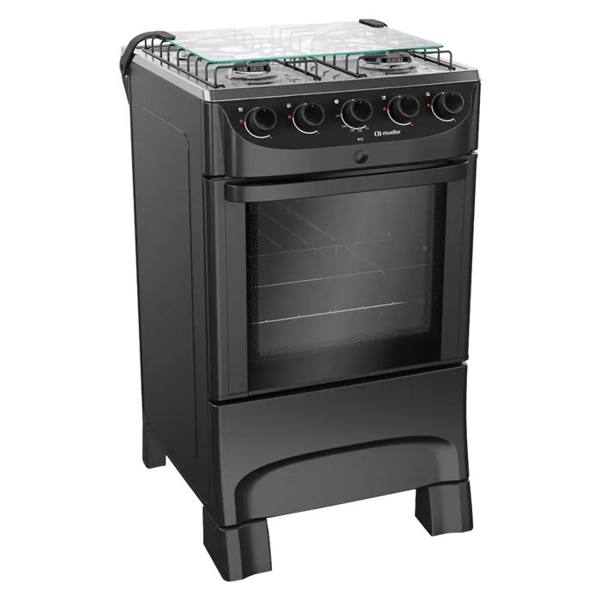 Fogão Mueller MFI4BB 4 Bocas Automático Mesa de Inox Forno 48,1L — Mueller