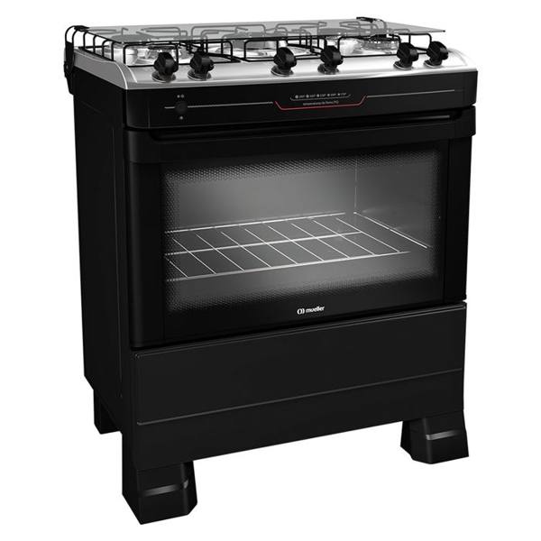 Fogão Mueller MFI5BF 5 Bocas Automático Mesa Inox Forno Total Clean — Mueller