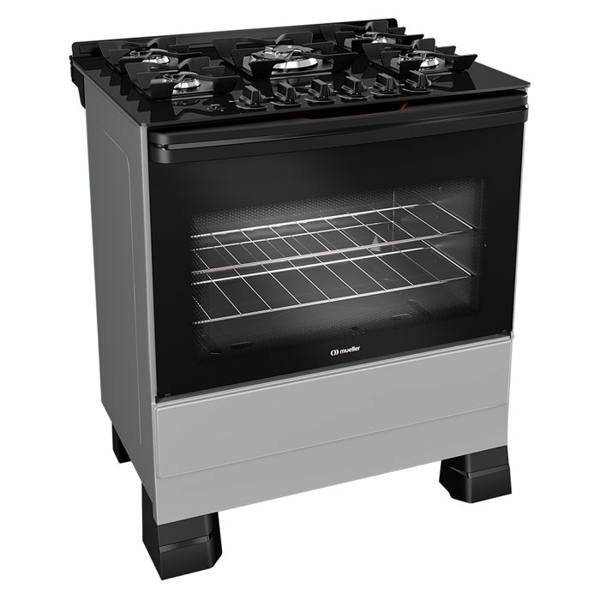 Fogão Mueller  MFV5BF 5 Bocas Automático Mesa de Vidro Forno Total Clean — Mueller
