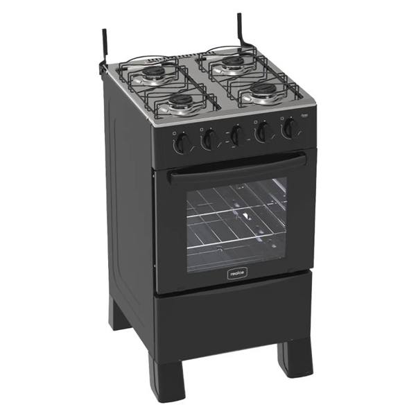 Fogão Realce 4 Bocas Ares Manual Mesa de Inox Forno 50 Litros — Realce